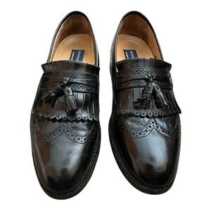 Bostonian Crown Windsor Tassel Loafers Mens Leather Dress‎ Shoes Black SZ 9.5